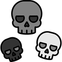 halloween, horror, Terror, spooky, scary, fear, Skulls Black icon