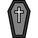 Dead, halloween, horror, Terror, spooky, scary, coffin, fear Black icon