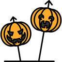 halloween, horror, Terror, spooky, scary, fear, pumpkins Black icon