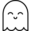 Ghost, halloween, horror, Terror, spooky, scary, fear Black icon