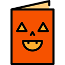 halloween, horror, Terror, spooky, scary, fear, Halloween Card OrangeRed icon