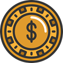 Bet, gambling, Chip, gaming, Casino Goldenrod icon