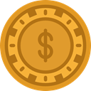 Chip, gaming, Casino, Bet, gambling Goldenrod icon