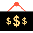 sign, Dollar, economy, Commerce And Shopping Black icon