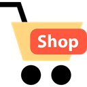ecommerce, shopping cart, Supermarket, online shop, Commerce And Shopping Icon
