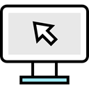 Computer, monitor, screen, Cursor Lavender icon