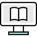 Book, Computer, monitor, screen, reading Icon