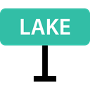 sign, vacations, lake, Signaling LightSeaGreen icon