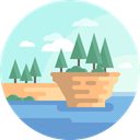 nature, landscape, Island, scenery PaleTurquoise icon