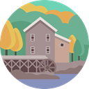 nature, landscape, mill, scenery CadetBlue icon