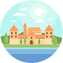 nature, landscape, Castle, scenery, Monuments LightCyan icon