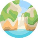 landscape, Coast, scenery, nature DarkKhaki icon