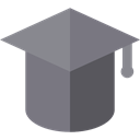 Cap, education, Graduate, mortarboard Gray icon