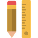 pencil, Drawing, ruler, Construction, Home Repair, Improvement, Construction And Tools SandyBrown icon