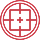 Aim, Target, shooting, sniper, weapons, Seo And Web IndianRed icon