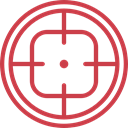 Aim, Target, shooting, sniper, weapons, Seo And Web IndianRed icon