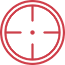 Aim, Target, shooting, sniper, weapons, Seo And Web IndianRed icon