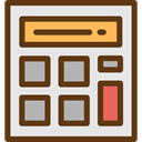 Calculating, Technological, calculator, education, technology, maths SaddleBrown icon