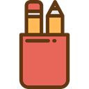 education, writing, pencil case, School Material, Office Material, Edit Tools IndianRed icon