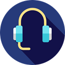 Videocall, customer service, technology, electronics, earphones, Headphones, Headset, Microphone MidnightBlue icon