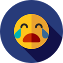 Crying, emoticons, Emoji, feelings, Smileys DarkSlateBlue icon