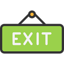Exit, sign, Signaling YellowGreen icon