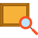 zoom, detective, Painting, Loupe, search, magnifying glass, Tools And Utensils, Art And Design Goldenrod icon