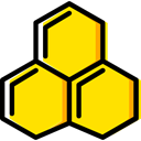 medical, education, Cells, Biology, Hexagon, Healthcare And Medical Gold icon