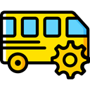 transportation, transport, vehicle, Bus, Automobile, Public transport Gold icon