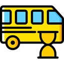 transportation, transport, vehicle, Bus, Automobile, Public transport Gold icon