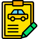 Car, repair, transportation, diagnostic, garage, Car Repair, notepad Gold icon