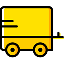 transportation, transport, vehicle, Camping, Holidays, summer, Trailer, Caravan Gold icon