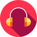 sound, earphones, Audio, Headphones, technology, electronics Crimson icon