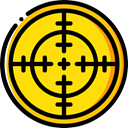 Aim, Target, shooting, sniper, weapons, Seo And Web Gold icon