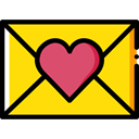 Hearts, romance, romantic, Love Letter, Valentines Day, Love And Romance Gold icon