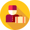 Man, people, user, worker, stick man, Bellhop, Bellboy Gold icon