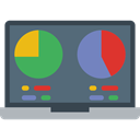 Laptop, monitor, screen, Business, Stats, Analytics, graphic, Seo And Web DimGray icon