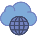 Cloud, weather, Cloudy, sky, Cloud computing, Seo And Web CornflowerBlue icon