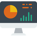 Laptop, monitor, screen, Seo And Web, Business, Stats, Analytics, graphic DarkSlateGray icon