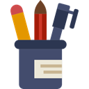 education, writing, pencil case, School Material, Office Material, Edit Tools Black icon