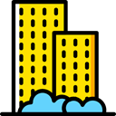 buildings, Apartment, property, Apartments, real estate, residential Gold icon