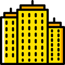 Architectonic, buildings, skyscraper, real estate, urban, Building, city, town Gold icon