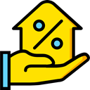 Mortgage, real estate, Home, house, insurance, property Gold icon