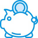 piggy bank, savings, funds, Commerce And Shopping, save, Money, coin DodgerBlue icon