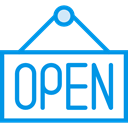 open, sign, Business, signal, Shop, Signaling DodgerBlue icon