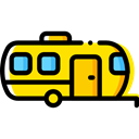 transportation, transport, Trailer, Caravan, vehicle, Camping, Holidays, summer Black icon