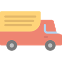 Delivery, truck, transport, vehicle, Automobile, Delivery Truck, Cargo Truck, Shipping And Delivery Salmon icon
