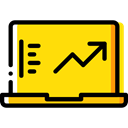 Laptop, Computer, Business, Stats, Analytics, graphic, Computering, Business And Finance Gold icon