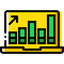Laptop, Computer, Business, Stats, Analytics, graphic, Computering, Business And Finance Black icon