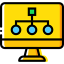 Computer, screen, Business, interface, Hierarchical Structure, Organized, Business And Finance, Diagram, order, Organization, Hierarchy Gold icon